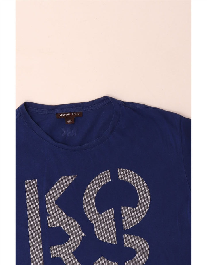 Camiseta gráfica masculina MICHAEL KORS Top XL algodão azul