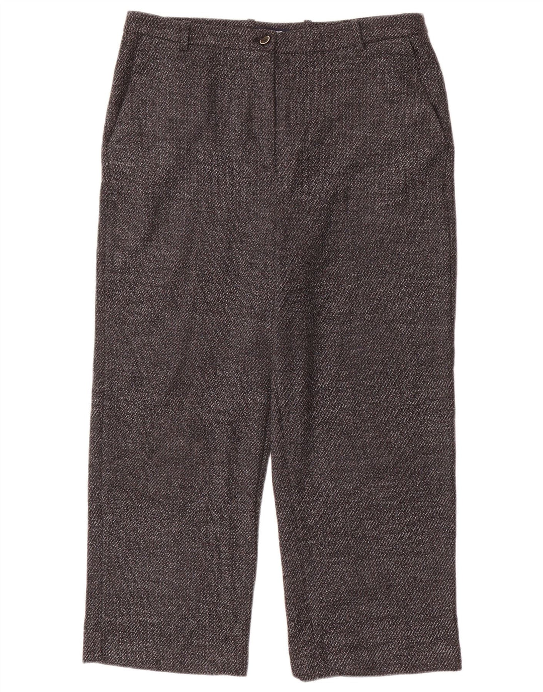 Zara Calça feminina folgada cortada EU 40 médio W30 L23 cinza poliéster