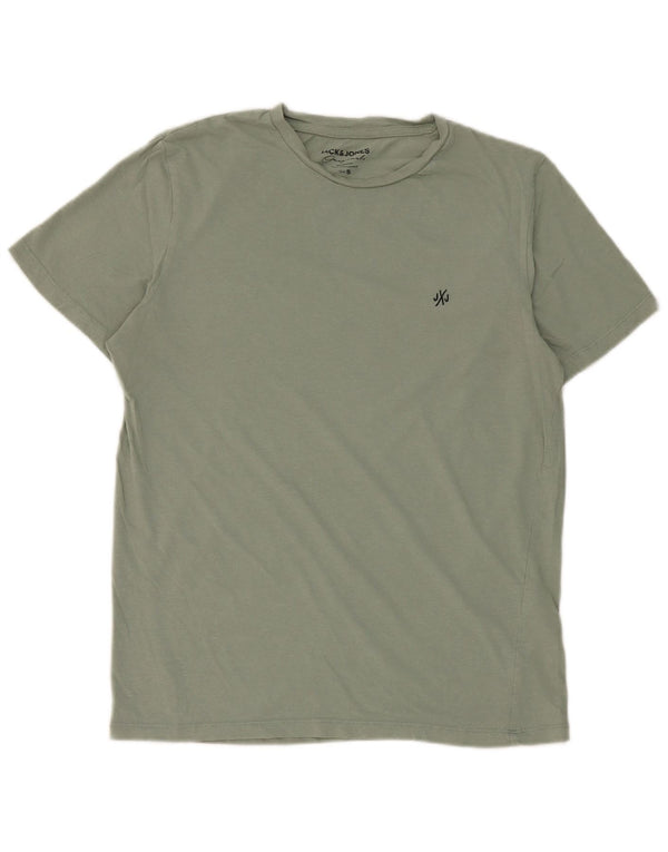 Camiseta masculina Jack & Jones manga curta regular fit top pequeno algodão verde