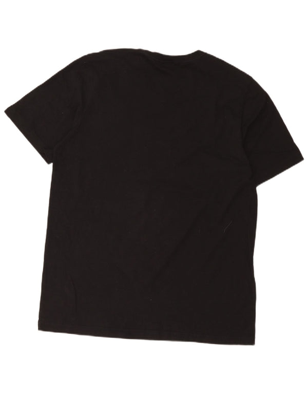 Adidas Mens Graphic T-Shirt Top Grande Algodão Preto