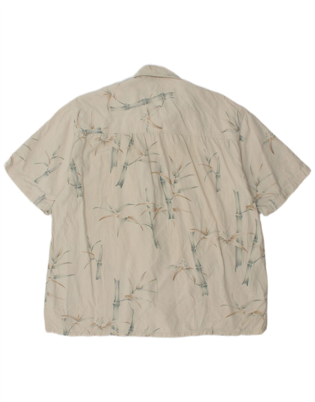 Camisa masculina de manga curta ISLAND REPUBLIC grande seda floral branca