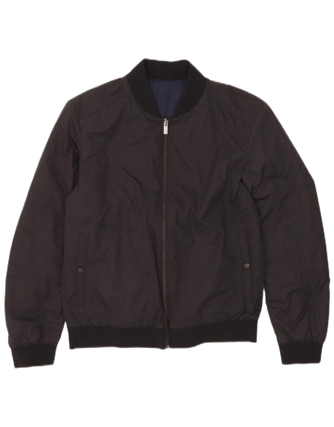 Jaqueta reversível masculina Hugo Boss UK 36 pequena poliamida preta