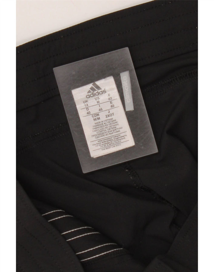 ADIDAS Womens Climalite Bermuda Sport Shorts UK 14 Médio Preto Poliamida