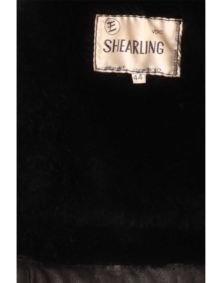 Jaqueta masculina vintage Shearling UK 44 2XL Shearling preto