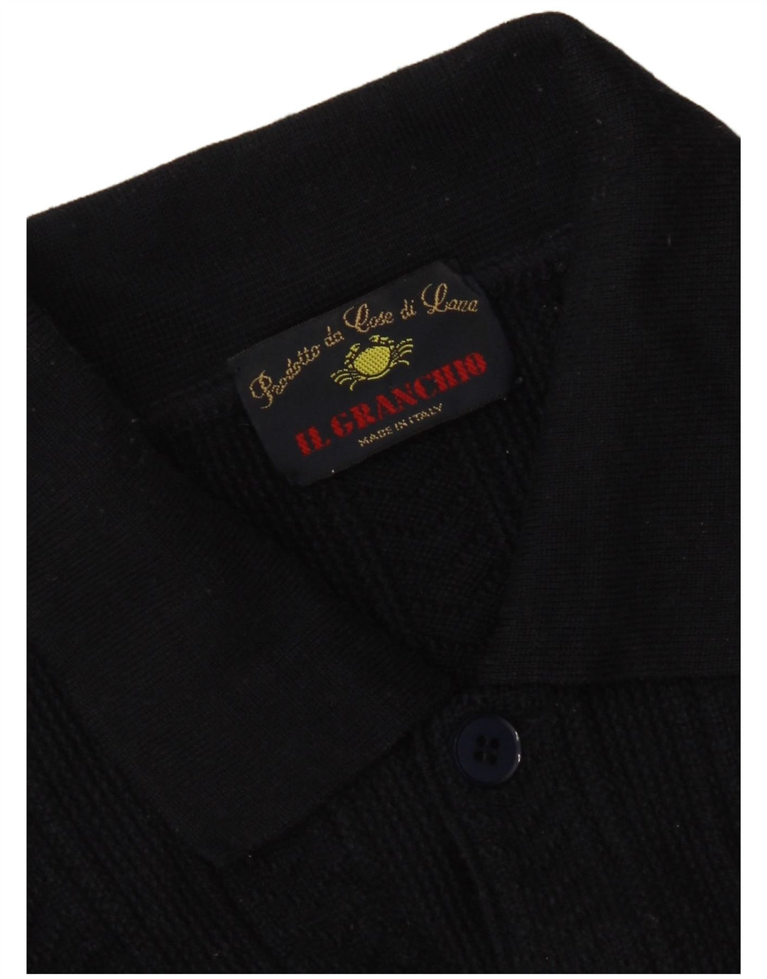 Il Granchio Suéter masculino com gola polo grande azul marinho