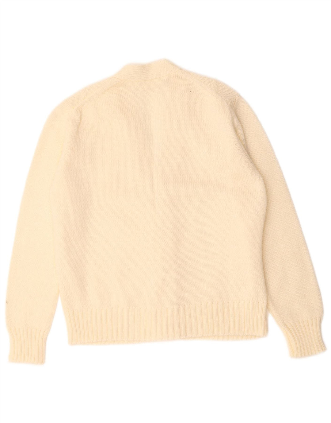 Suéter Cardigan Feminino Vintage UK 14 Médio Off White
