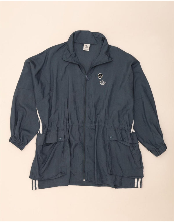 Adidas Womens Oversized Utility Jacket UK 8 Pequeno Azul Poliamida