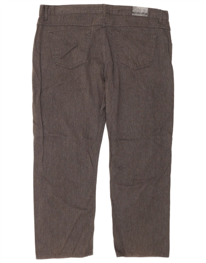 Calça casual masculina Autograph da Marks & Spencer W44 L29 espinha de peixe marrom