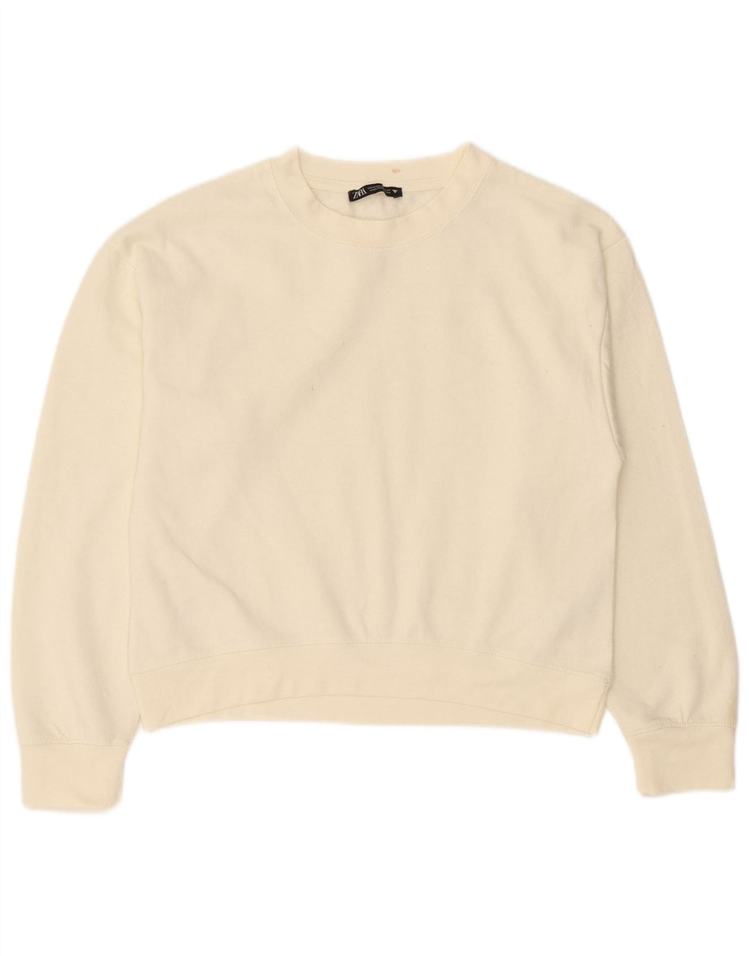 Zara moletom feminino jumper UK 14 médio off white poliéster