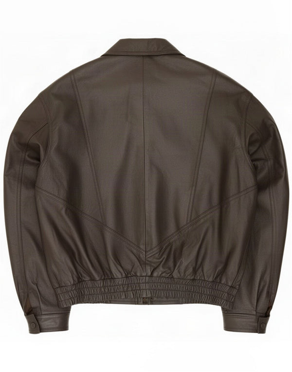 Jaqueta de couro masculina vintage IT 54 2XL preta