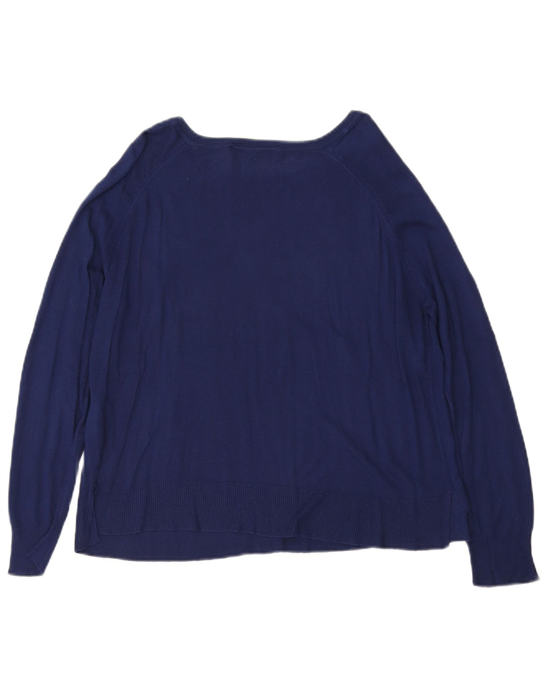 Suéter feminino Zara com gola canoa Reino Unido 14 viscose azul marinho médio