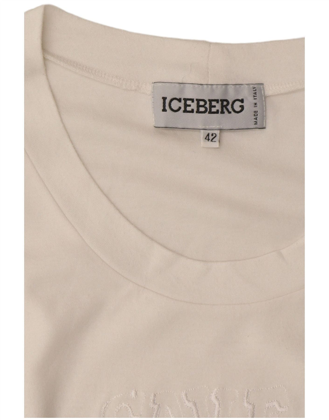 Camiseta feminina Iceberg Disney Graphic Top IT 42 algodão branco médio