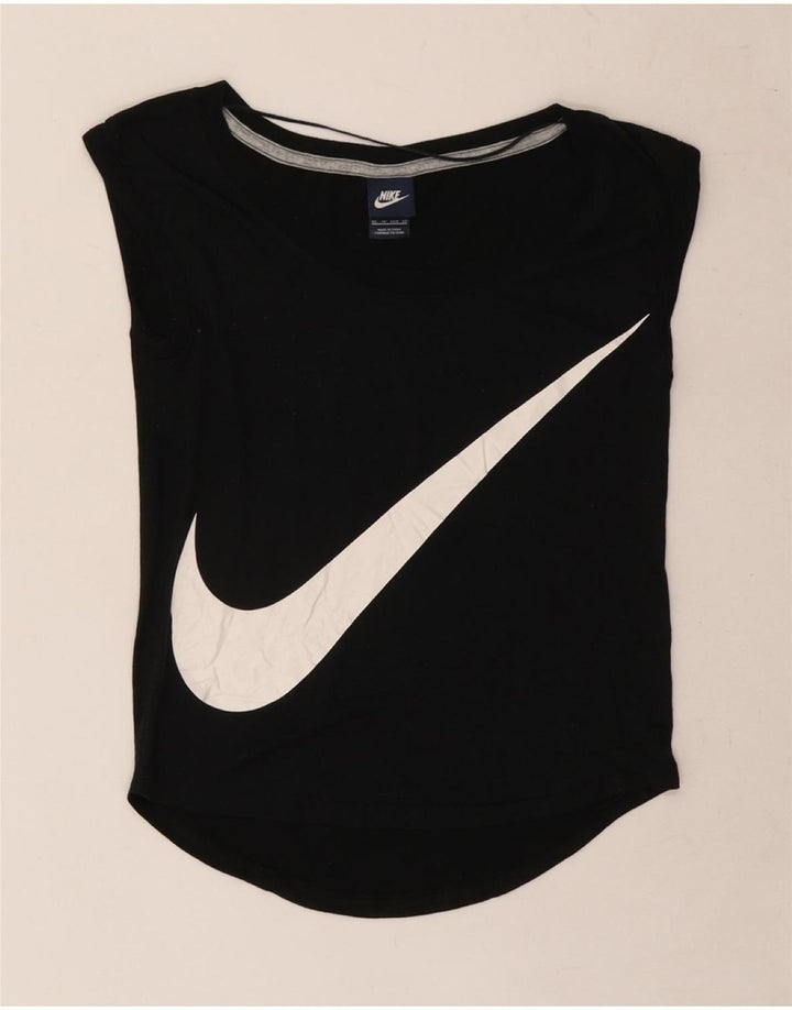 Camiseta feminina NIKE com estampa gráfica UK 6 XS preta