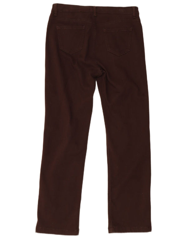 Jeans retos femininos Marks & Spencer Reino Unido 14 grande W32 L31 algodão marrom