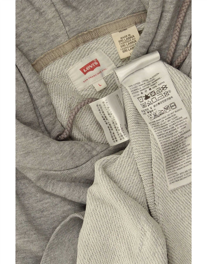 Suéter com capuz gráfico masculino Levi's grande algodão cinza