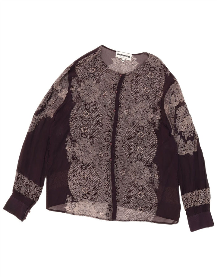 Blusa feminina transparente MIMMINA IT 44 médio preto floral
