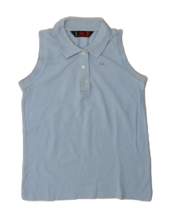 Camisa polo feminina sem mangas KAPPA UK 10 algodão azul pequeno