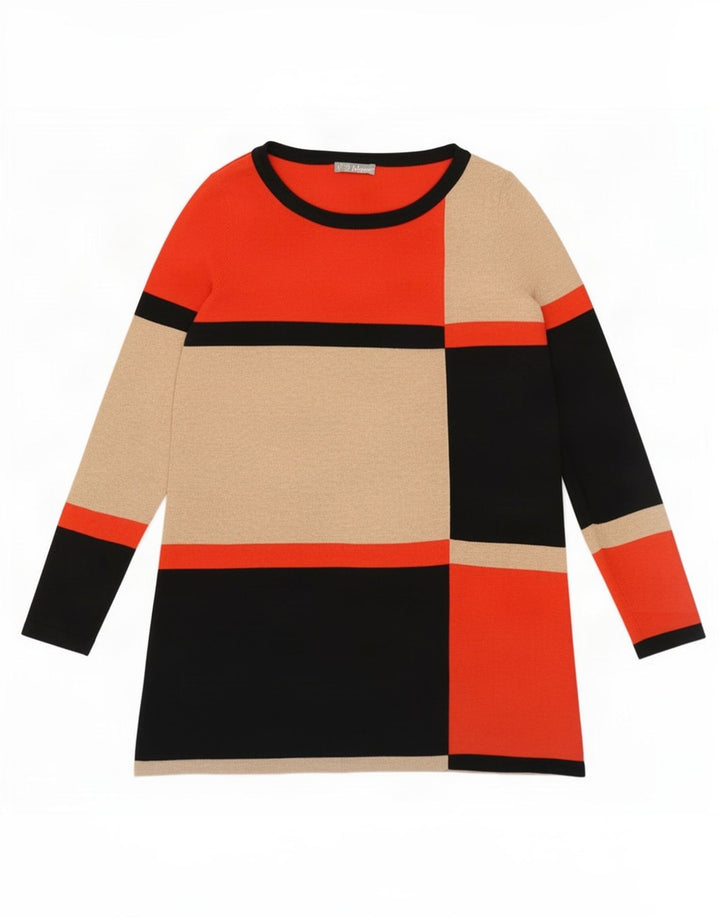 Suéter feminino Marks & Spencer com gola redonda Reino Unido 14 médio laranja