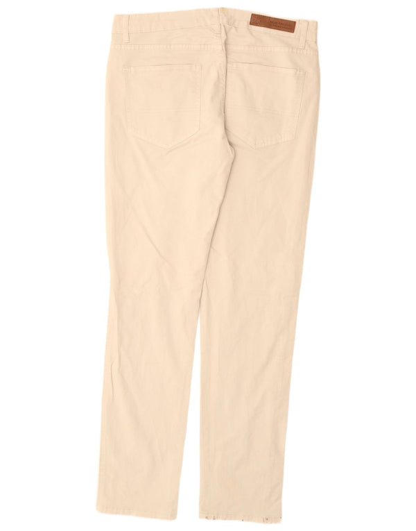 Zara Mens Slim Calça Casual EU 42 Grande W32 L32 Bege Algodão Clássico