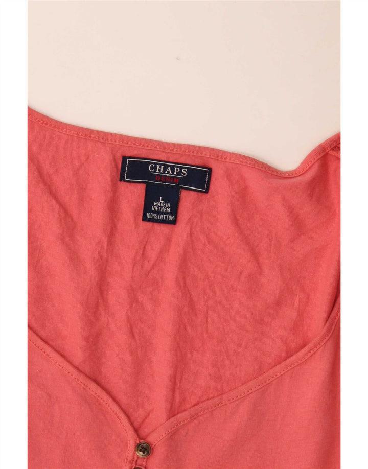 Blusa feminina Chaps UK 14 grande algodão rosa