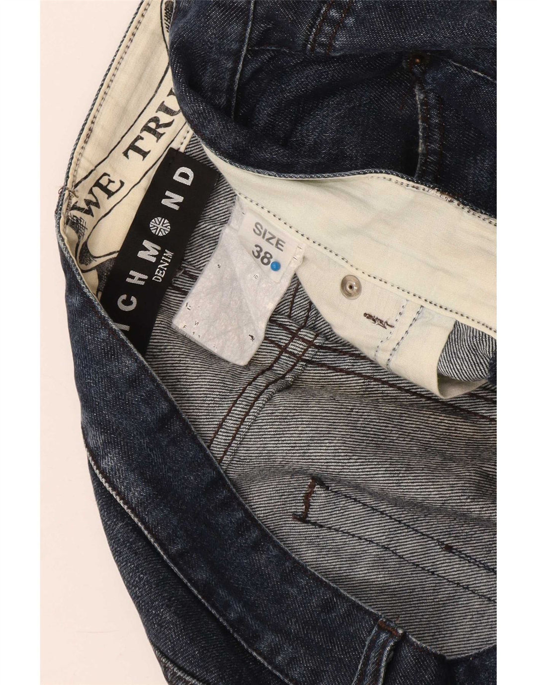 Richmond Mens Straight Jeans W38 L30 Azul Marinho