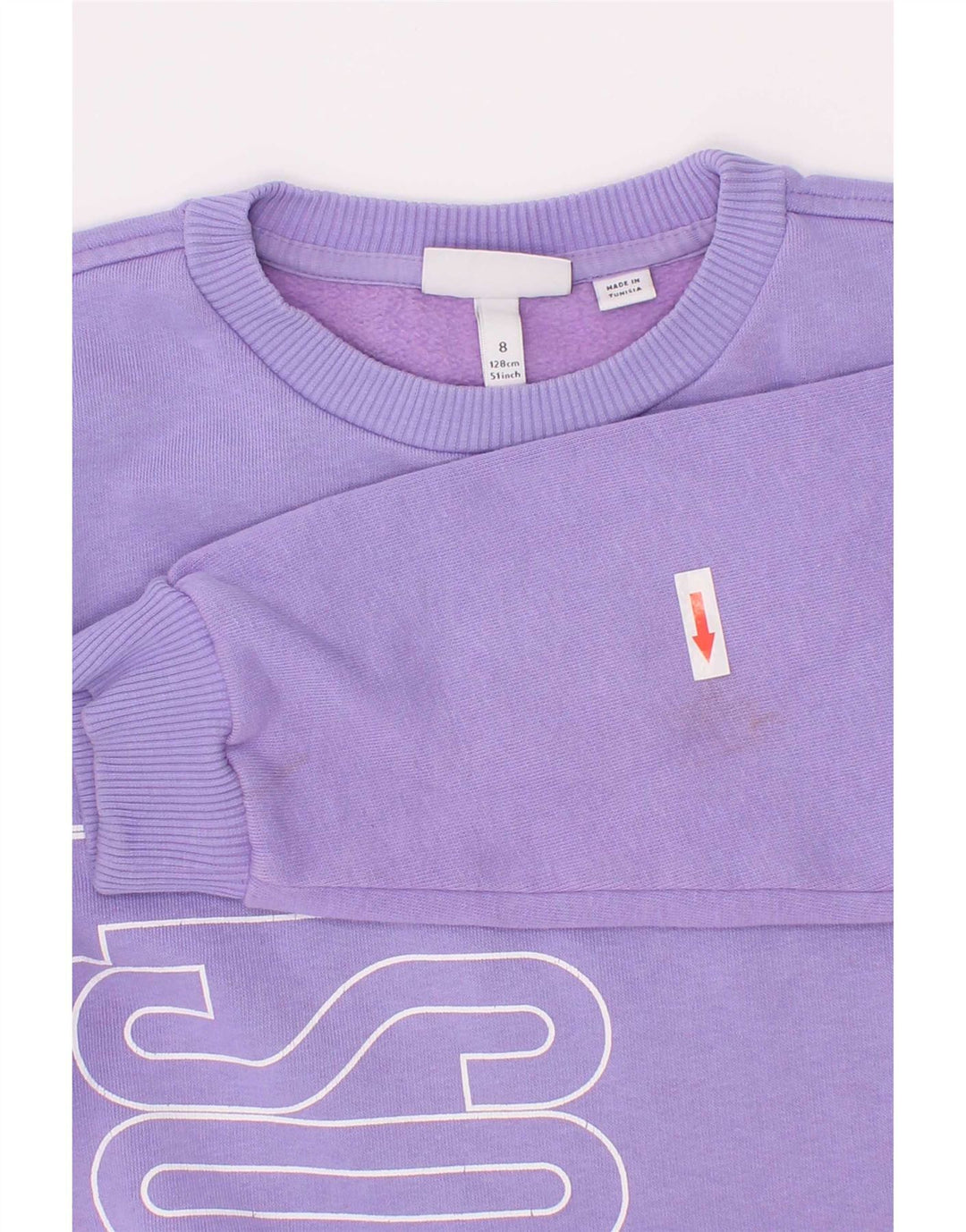 Suéter gráfico Lacoste Boys 7-8 anos algodão roxo