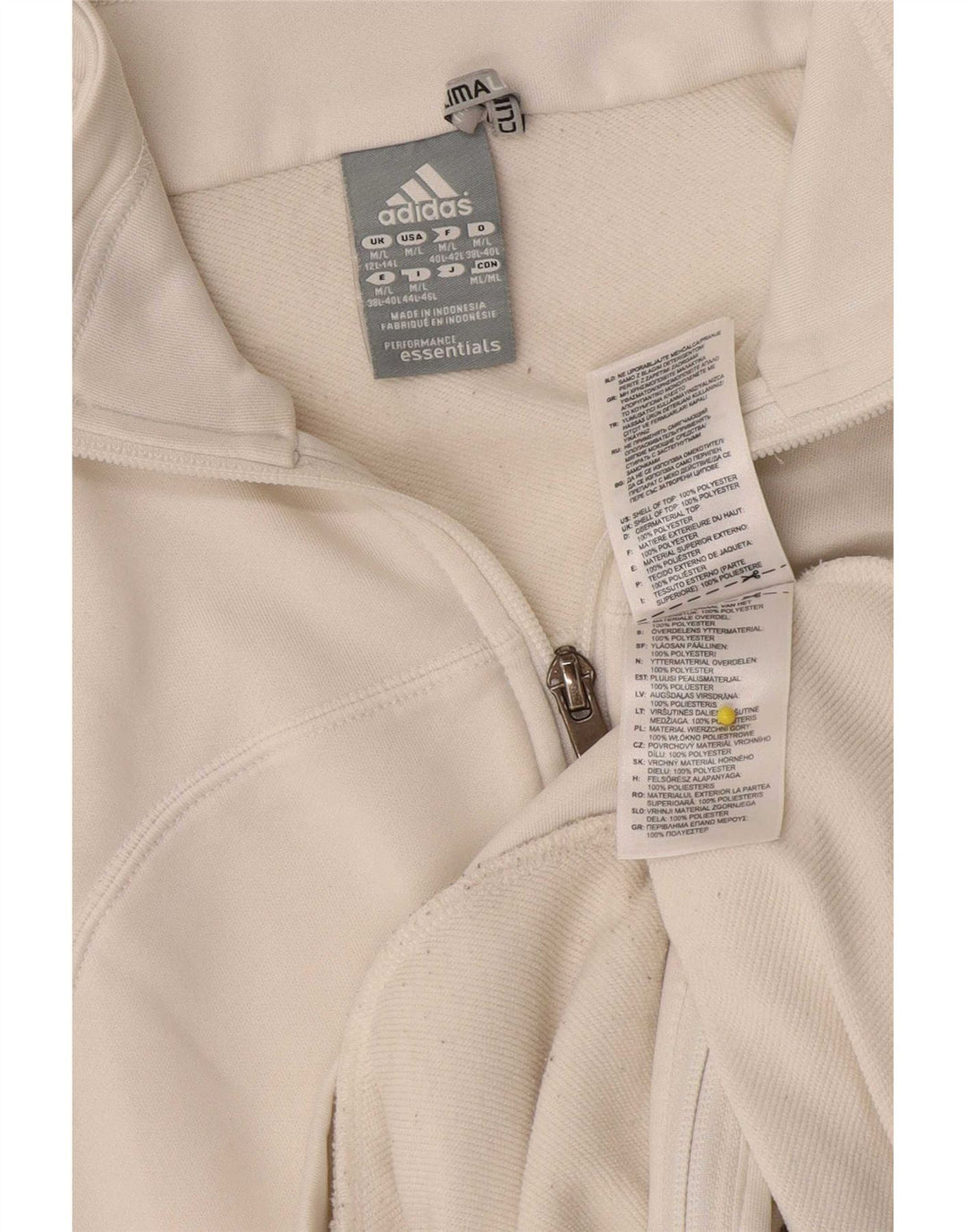 Adidas Womens Climalite Tracksuit Top Jacket UK 12/14 Médio Branco