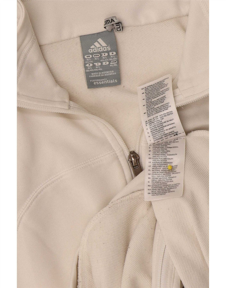 Adidas Womens Climalite Tracksuit Top Jacket UK 12/14 Médio Branco