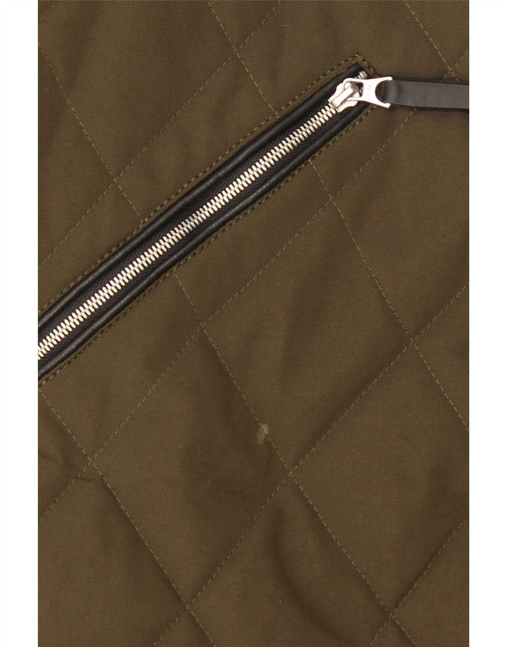 Zara Mens Colete Acolchoado UK 40 Grande Poliéster Cáqui