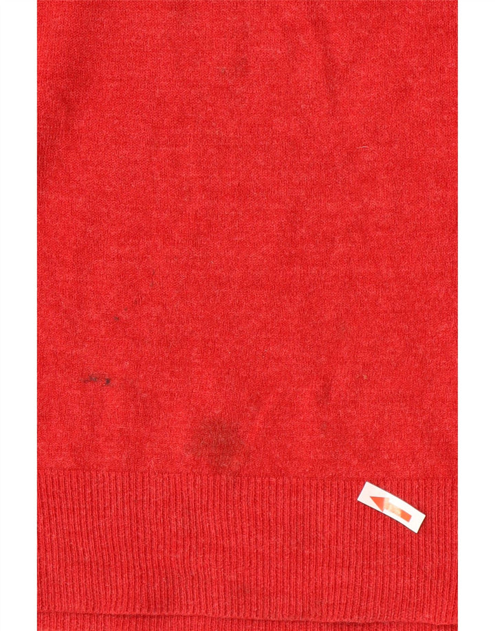 Suéter masculino Marks & Spencer com decote em V grande acrílico vermelho