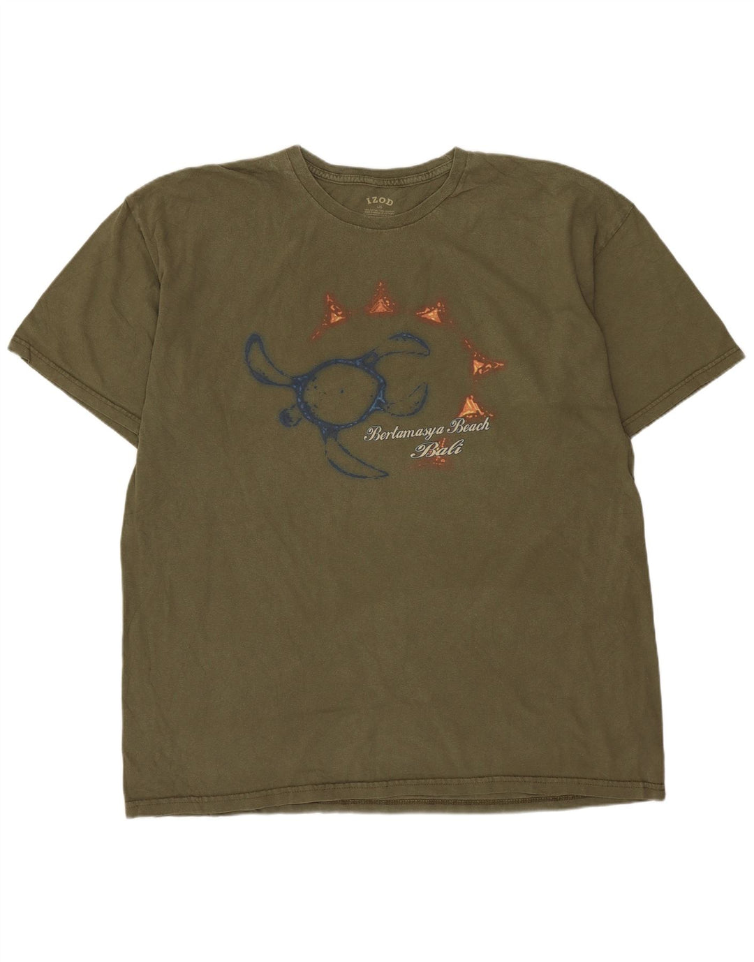 Camiseta gráfica masculina Izod Top grande de algodão cáqui