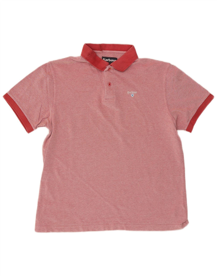 Camisa polo masculina BARBOUR grande algodão vermelho