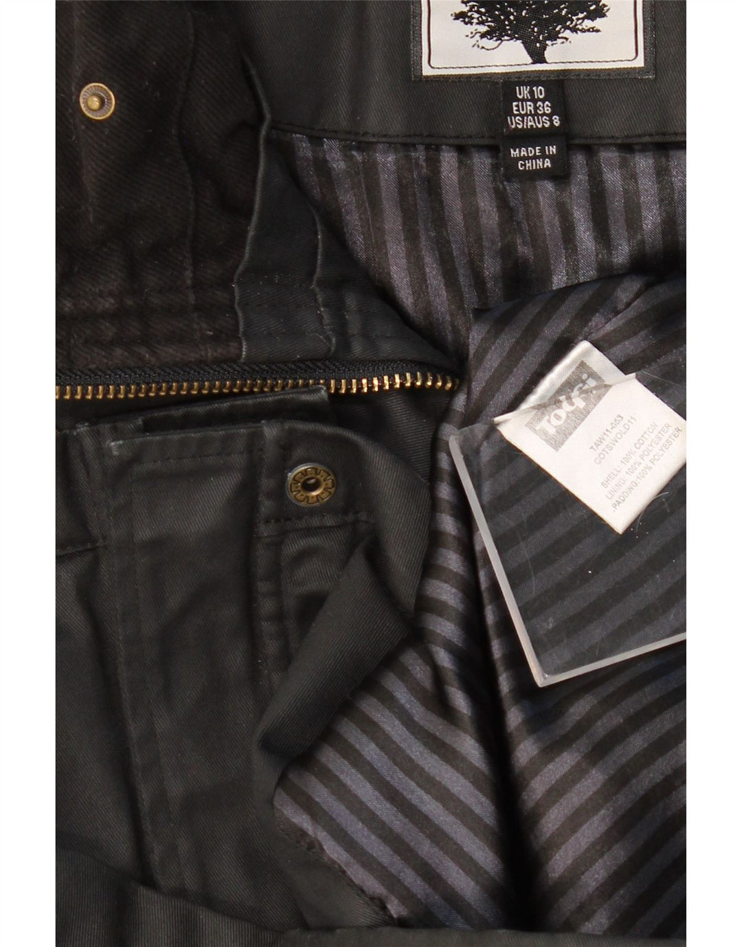 Sobretudo feminino TOGGI UK 10 pequeno algodão preto