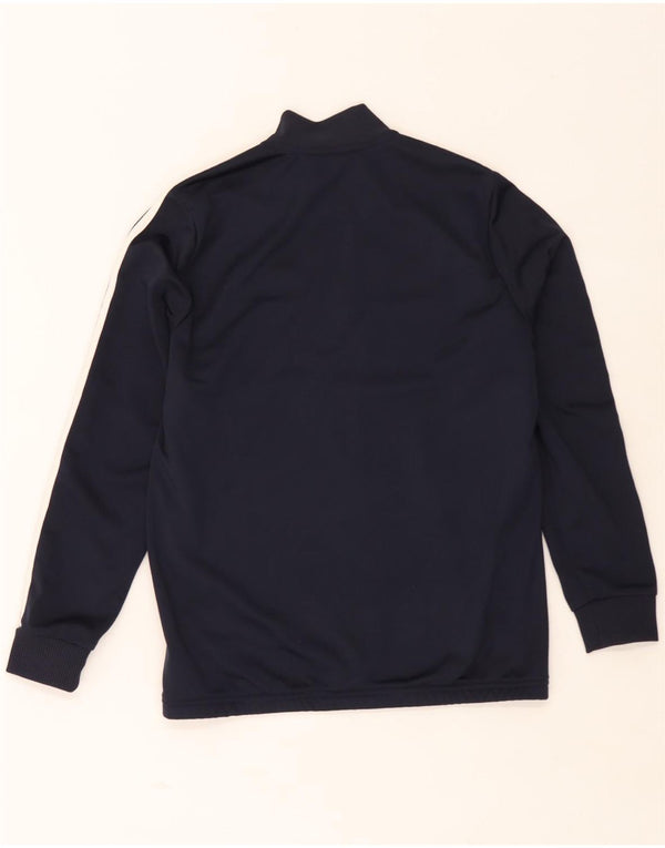 Adidas Boys Tracksuit Top Jacket 13-14 Years Blue Colourblock Polyester