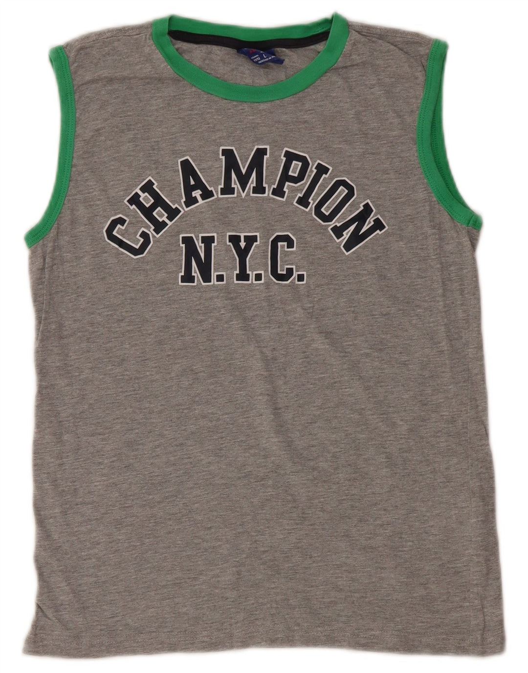 CHAMPION Camiseta com colete gráfico para meninos 11-12 anos algodão cinza