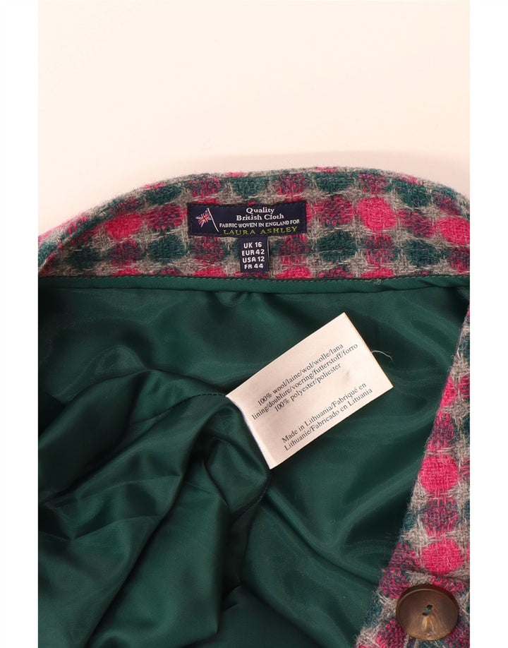 Minissaia feminina LAURA ASHLEY Reino Unido 16 grande W36 lã manchada multicolorida