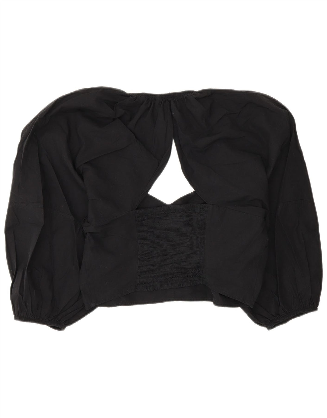 Zara Blusa Crop Feminina Top Reino Unido 14 Grande Preto