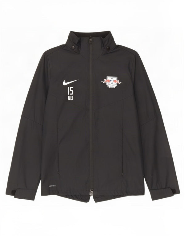 Jaqueta de chuva Nike Boys RB Leipzing 12-13 anos grande poliéster preto