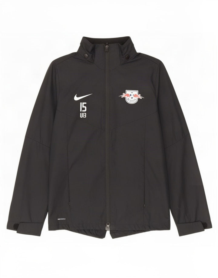 Jaqueta de chuva Nike Boys RB Leipzing 12-13 anos grande poliéster preto