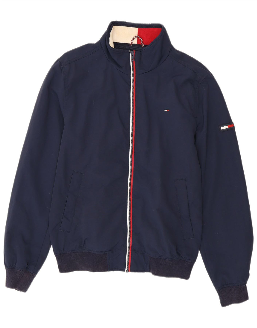 Tommy Hilfiger Mens Bomber Jacket UK 38 Médio Azul Marinho Poliamida