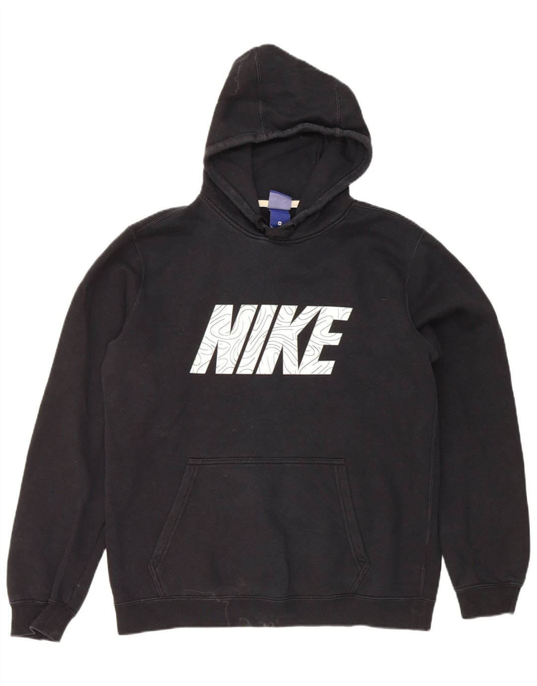 Nike masculino gráfico moletom com capuz médio algodão preto