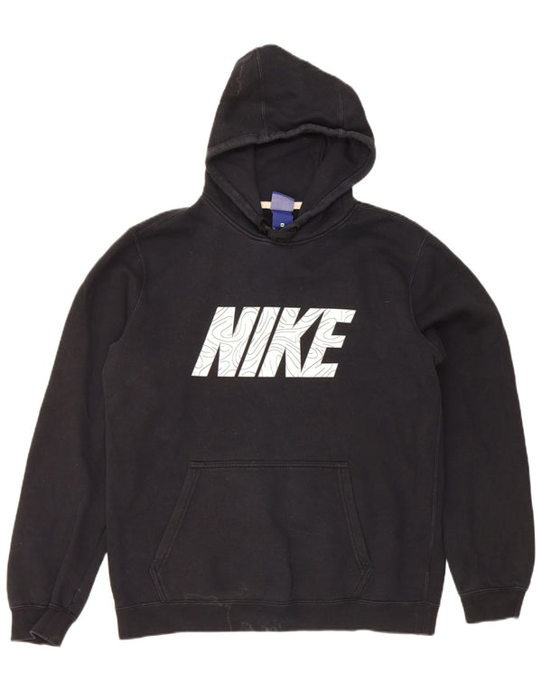 Nike masculino gráfico moletom com capuz médio algodão preto
