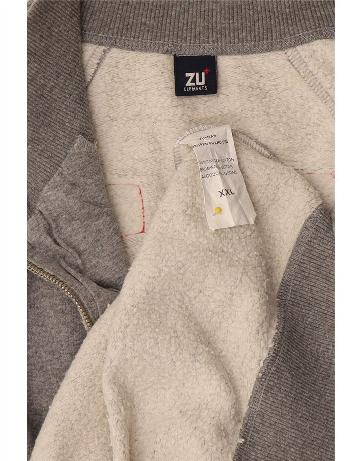 Zu Elements Jaqueta masculina de agasalho gráfico 2XL cinza algodão esportivo