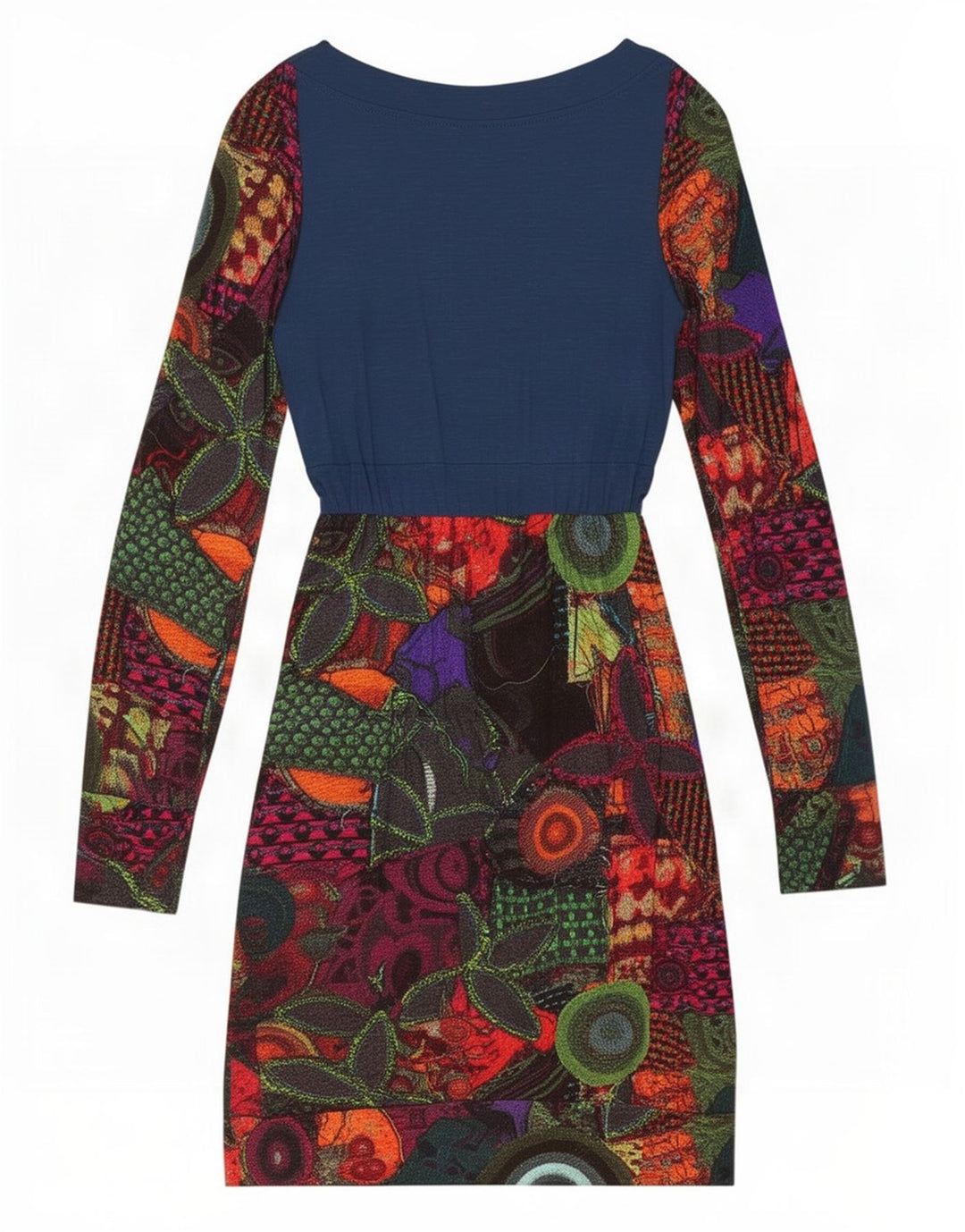 Vestido bainha feminino Desigual UK 10 pequeno multicolorido geométrico