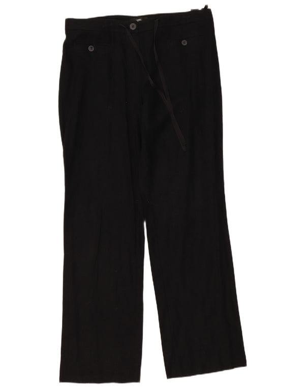 Calça feminina reta casual Marks & Spencer Reino Unido 14 grande W36 L33 preta