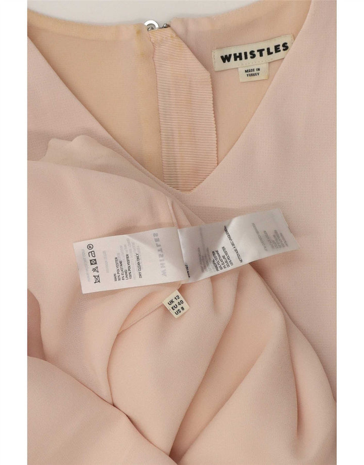 Vestido feminino Whistle sem mangas com bainha UK 12 poliéster rosa médio
