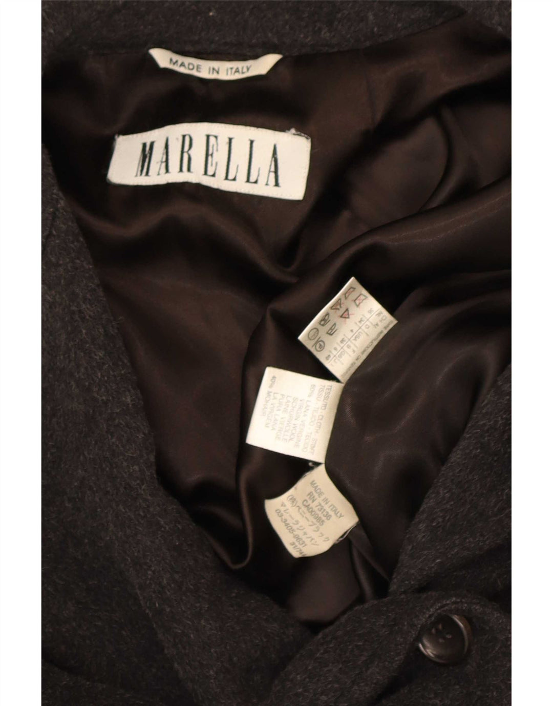 Sobretudo feminino oversized Marella Reino Unido 8 lã cinza pequena