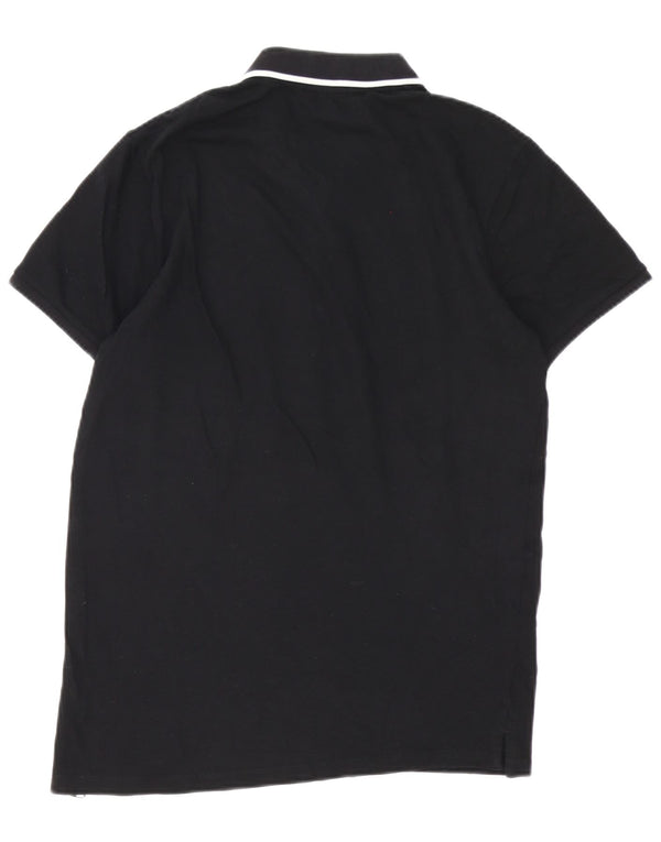 Camisa polo masculina Jack & Jones de algodão preto médio