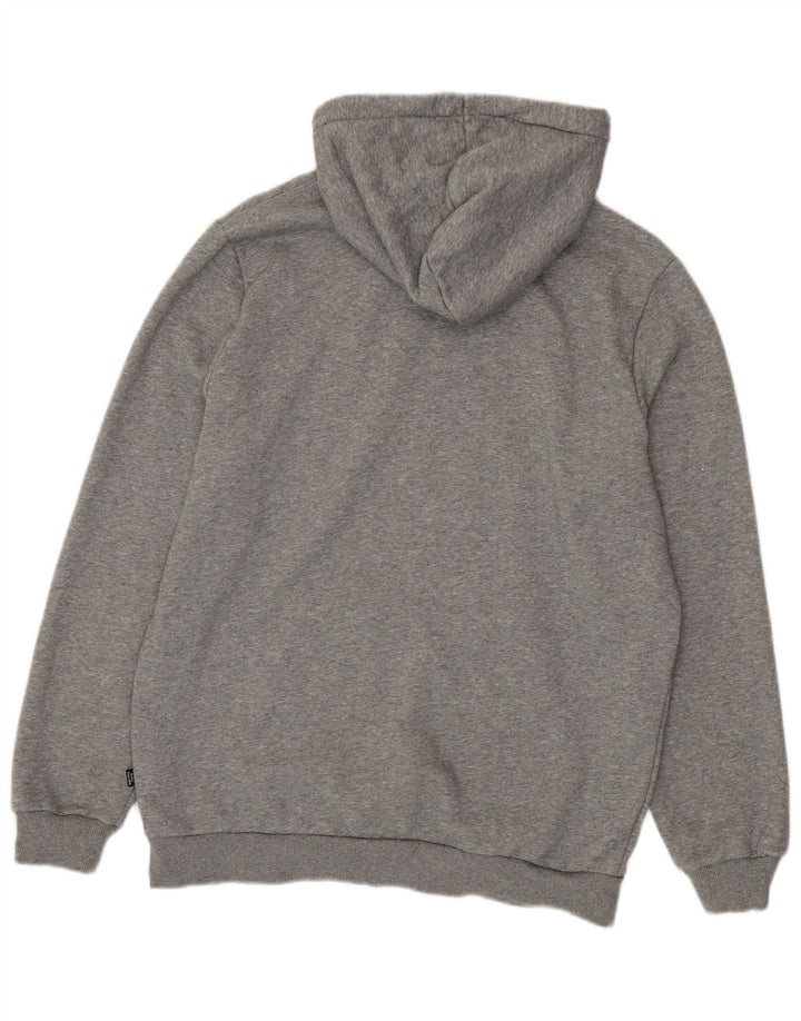 Suéter com capuz gráfico masculino Puma, algodão manchado cinza médio