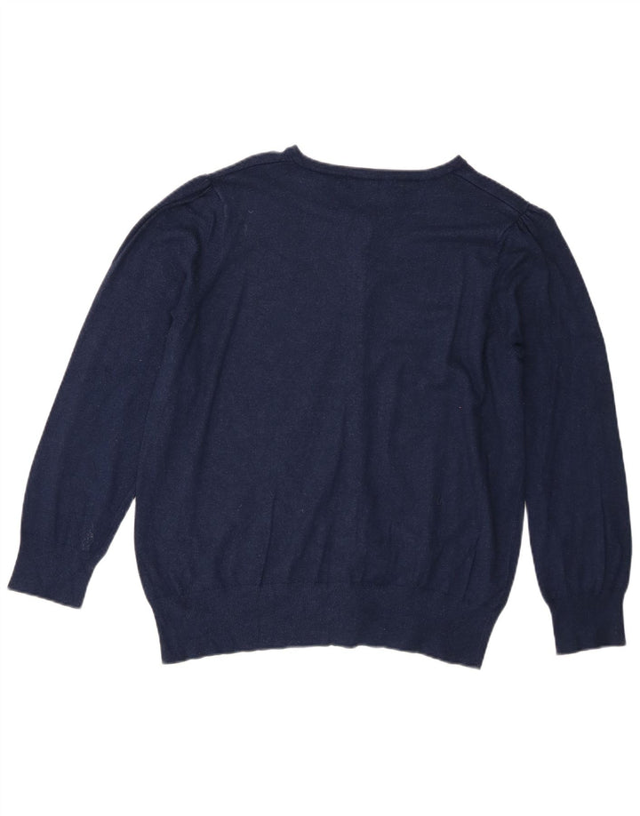 Suéter cardigã feminino Marks & Spencer Reino Unido 16 grande azul marinho